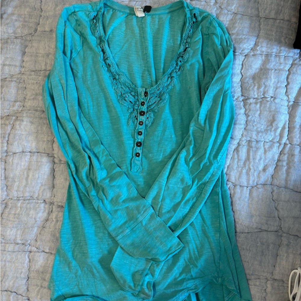 Teal Long Sleeve Women's Top